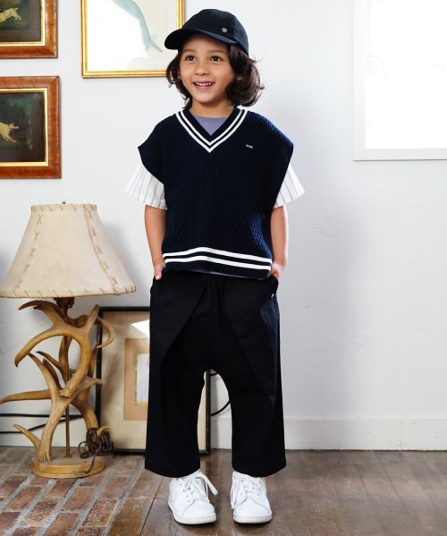 FITH KIDS Twill center tuck sarouel long pants
