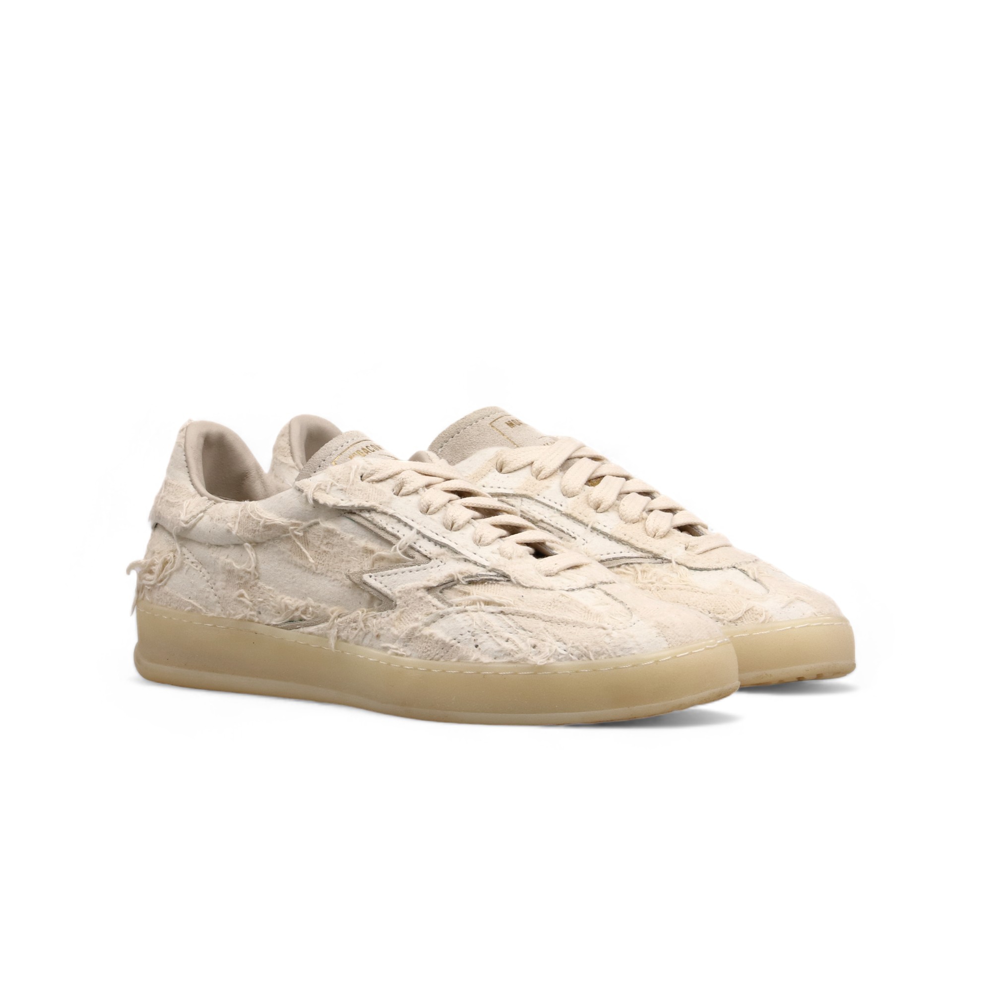 MOACONCEPT OFF WHITE DESTROYED SUEDE CLUB SNEAKERS