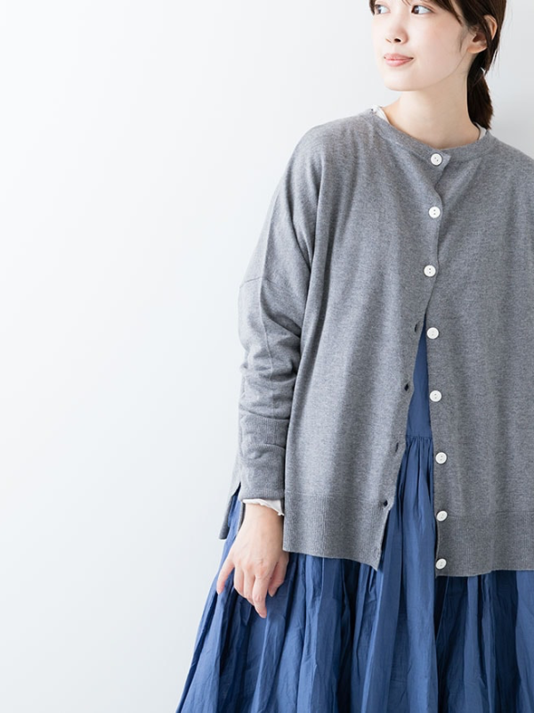 Veritecoeur Cotton-Silk-Cashmere 2Way Cardigan