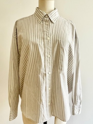 Boyfriend Check Stripe Cotton Shirt