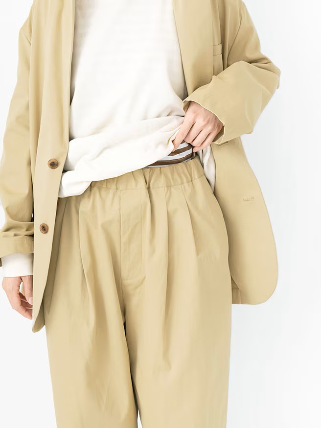Veritecoeur Cotton Gabardine Two-Pleat Pants