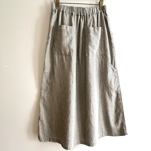 Hickory Stripe Linen Painter Skirt