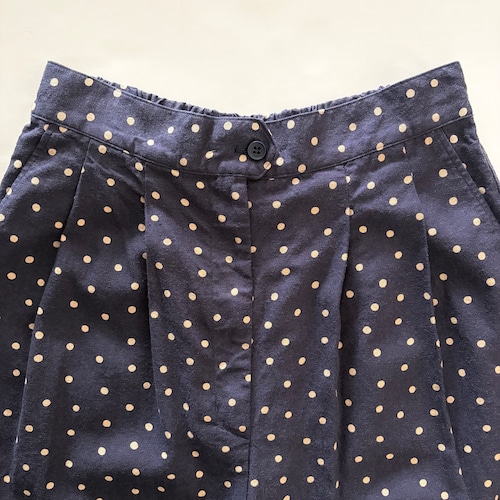 Kyoko NAVY DOTS Denim Linen Pants
