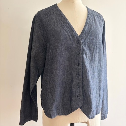 Denim V-Neck Cardigan